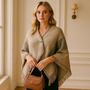 Lauren Vidal Made in Italy Wool Mohair Blend Wrap NWT